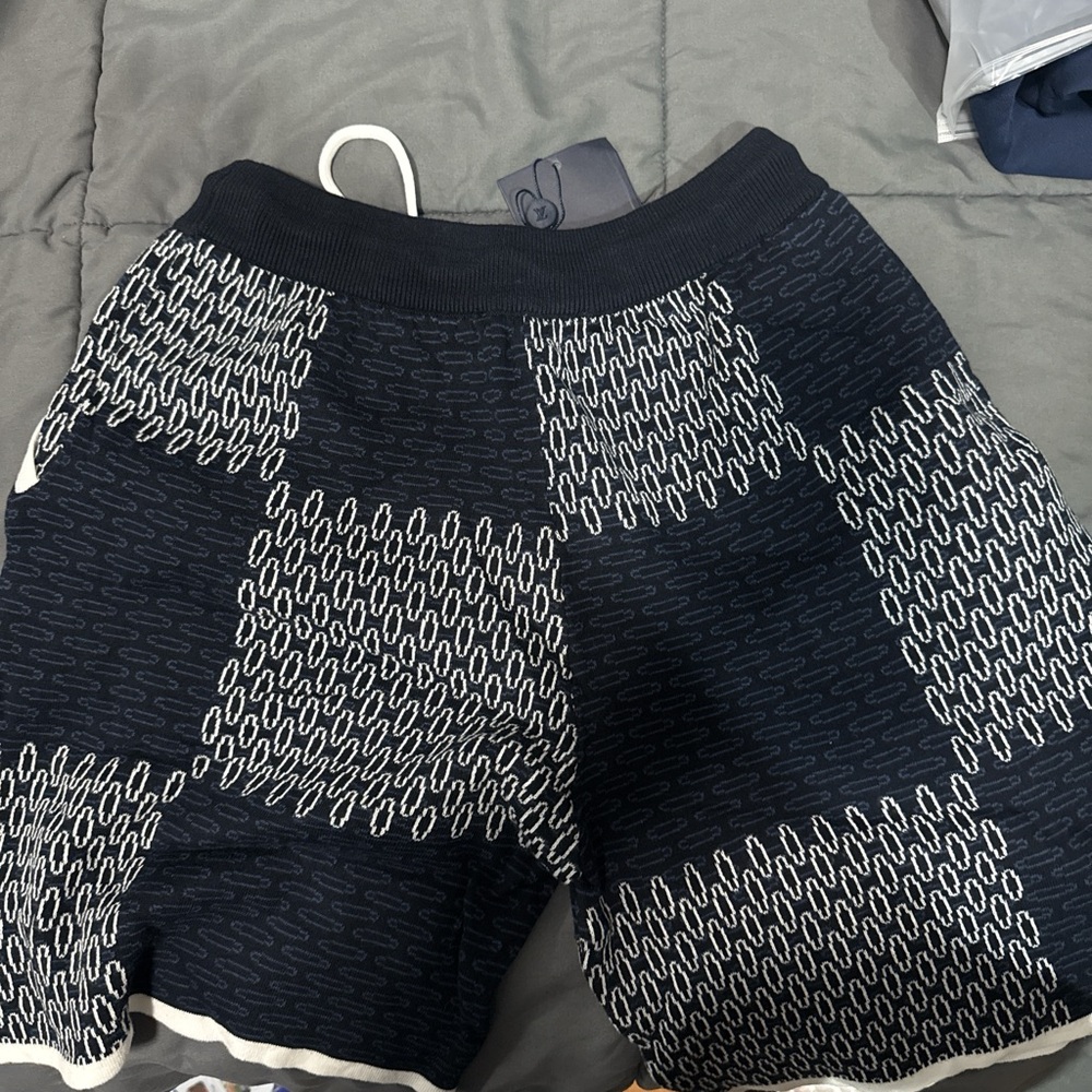 Louis Vuitton Black and White Athletic Shorts
